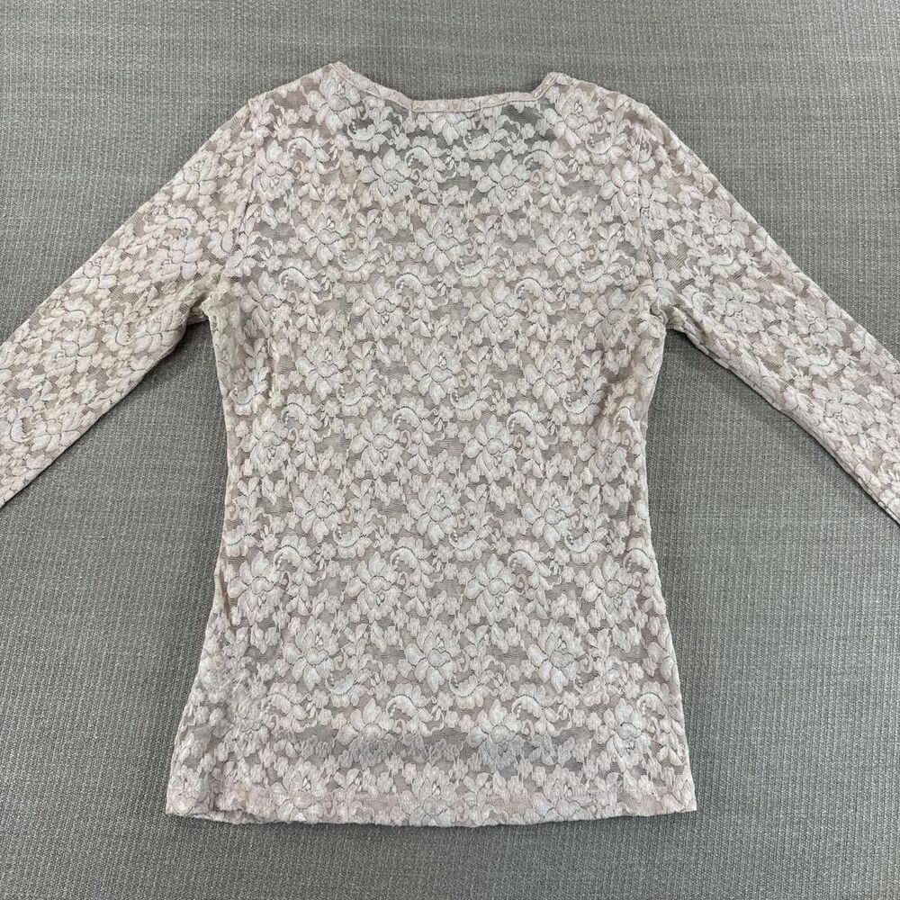 XXI Cottage Lace Grunge Layering Top Light Pink Fairy Long Sleeve Shirt S 427